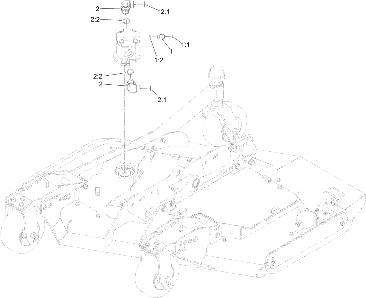 Right Deck Hydraulic Fitting Assembly