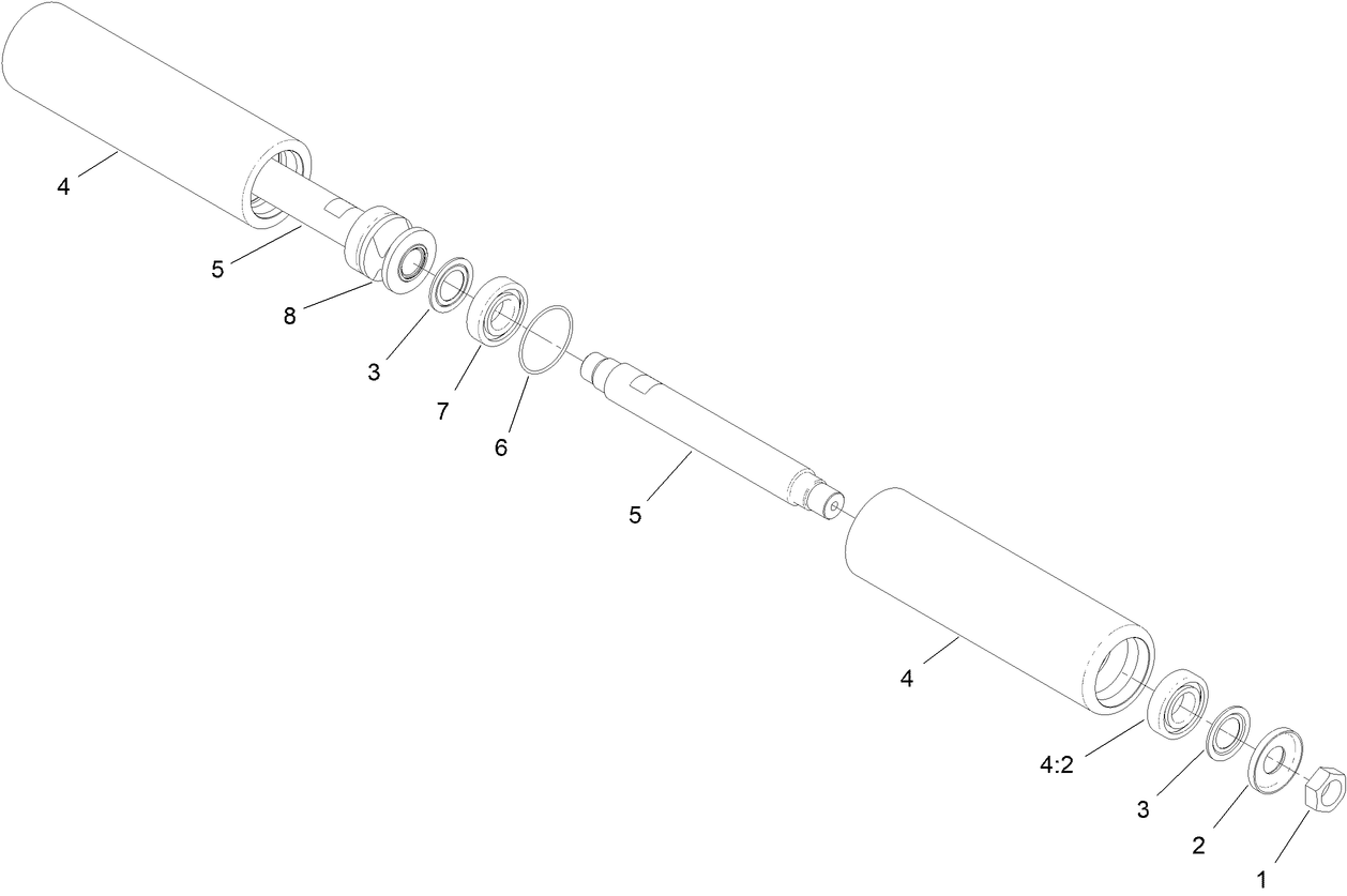 Complete Long Steering Roller Assembly No. 140-5545
