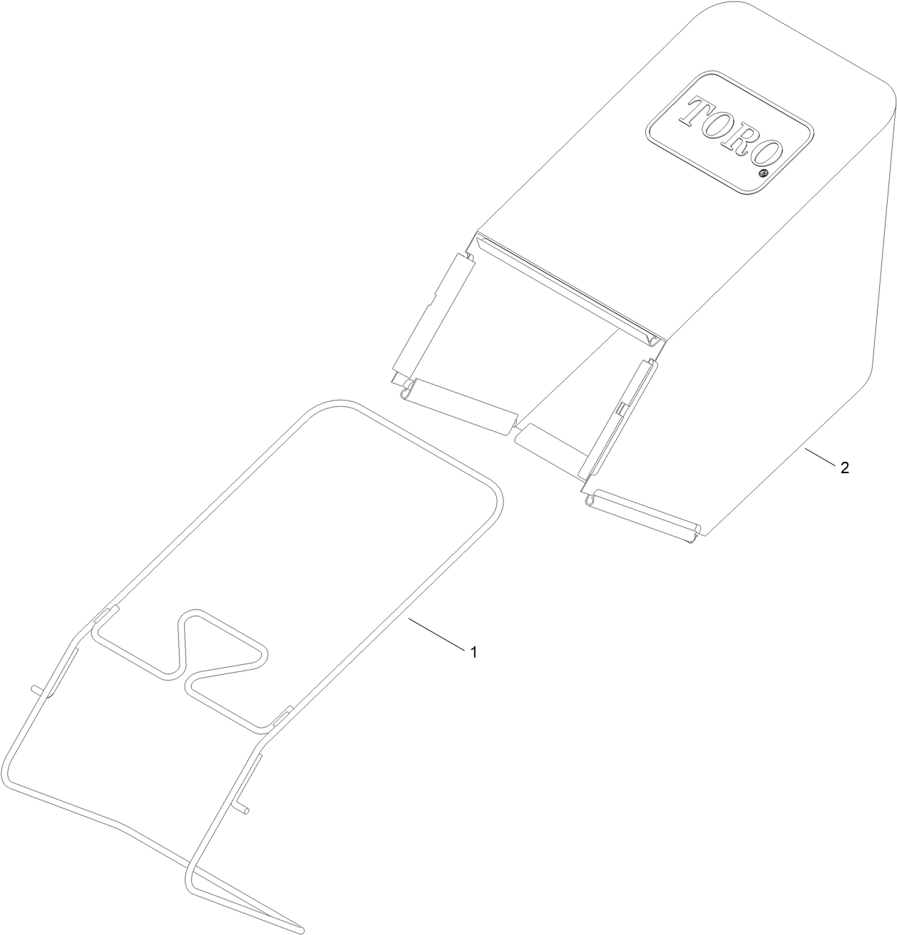Grass Bag and Frame Assembly