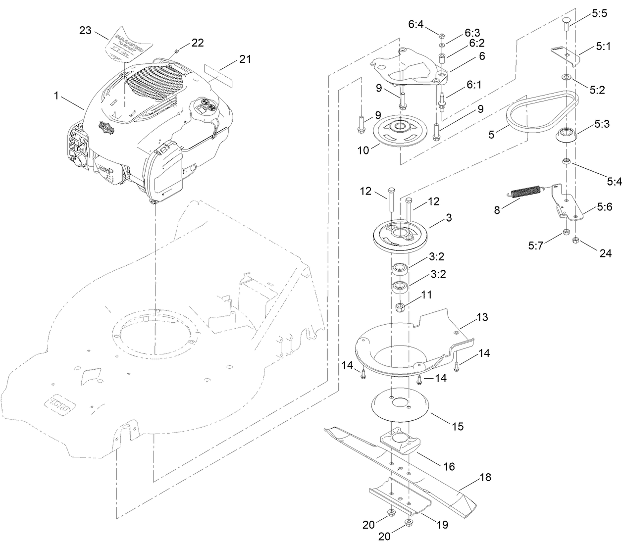 Engine and Blade Assembly