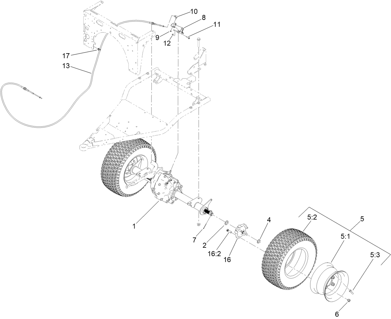 Rear Wheel and Transaxle Assembly