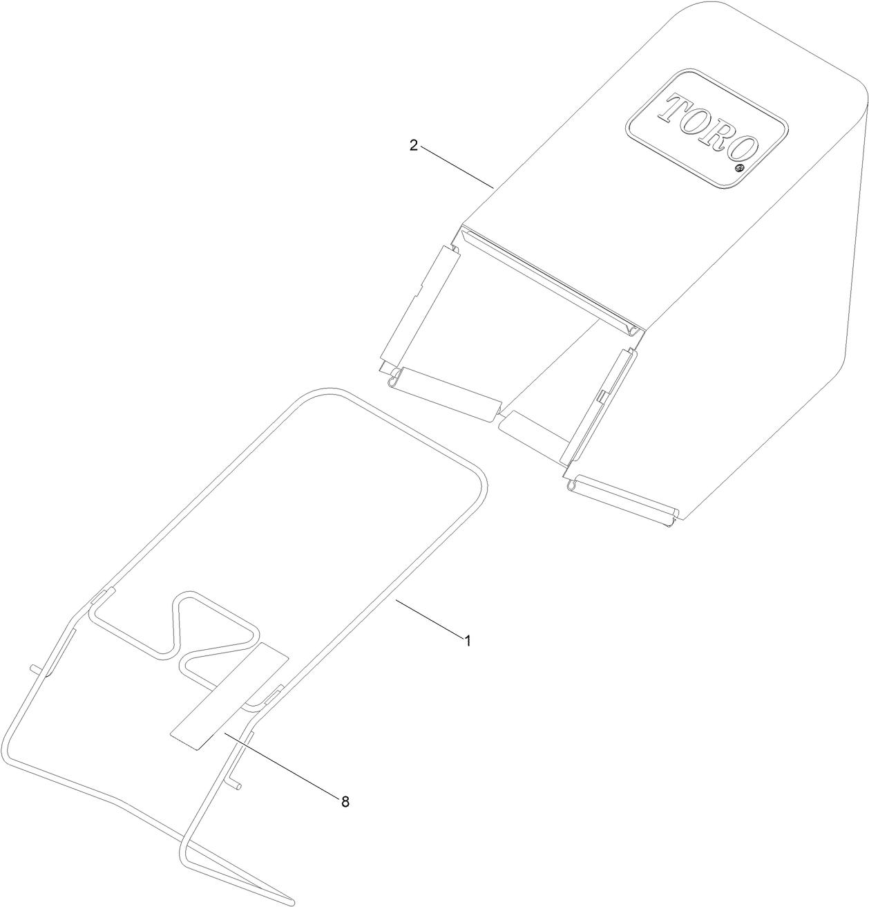 Grass Bag and Frame Assembly