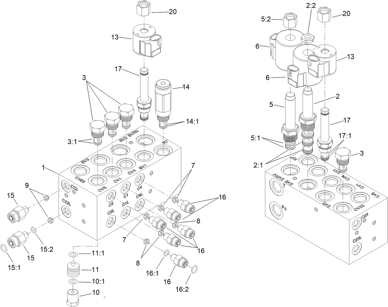 Hydraulic Manifold Block Assembly No. 105-7577