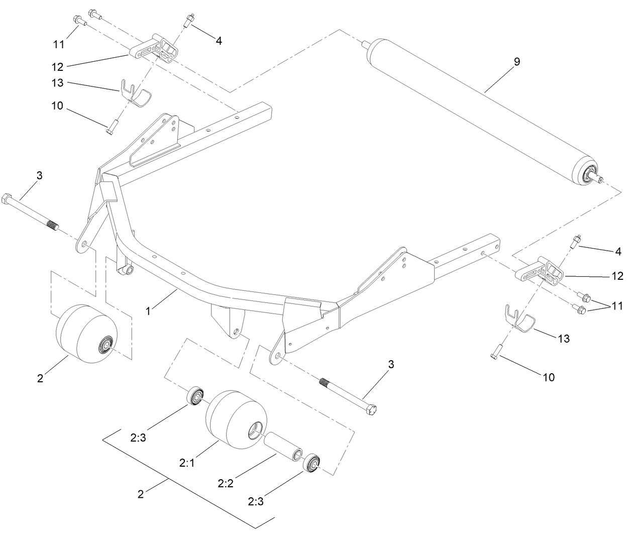 Roller and Carrier Frame Assembly