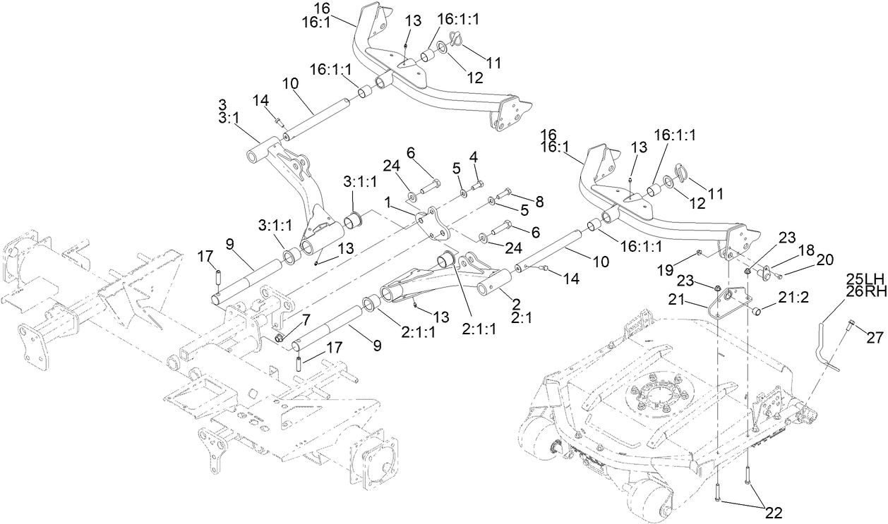 No. 2 and 3 Lift Arm and Deck Assembly