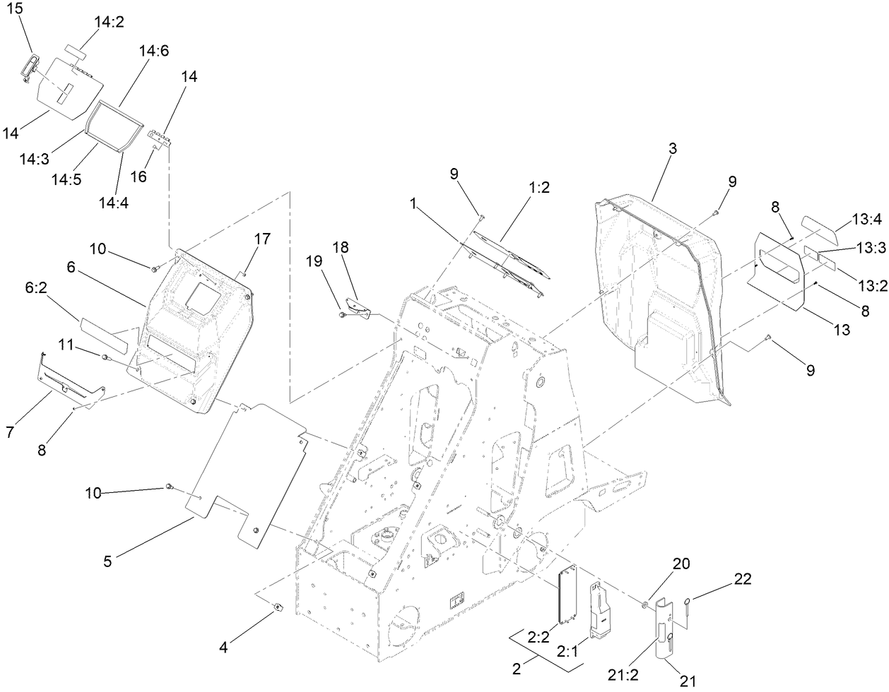 Hood and Service Panel Assembly