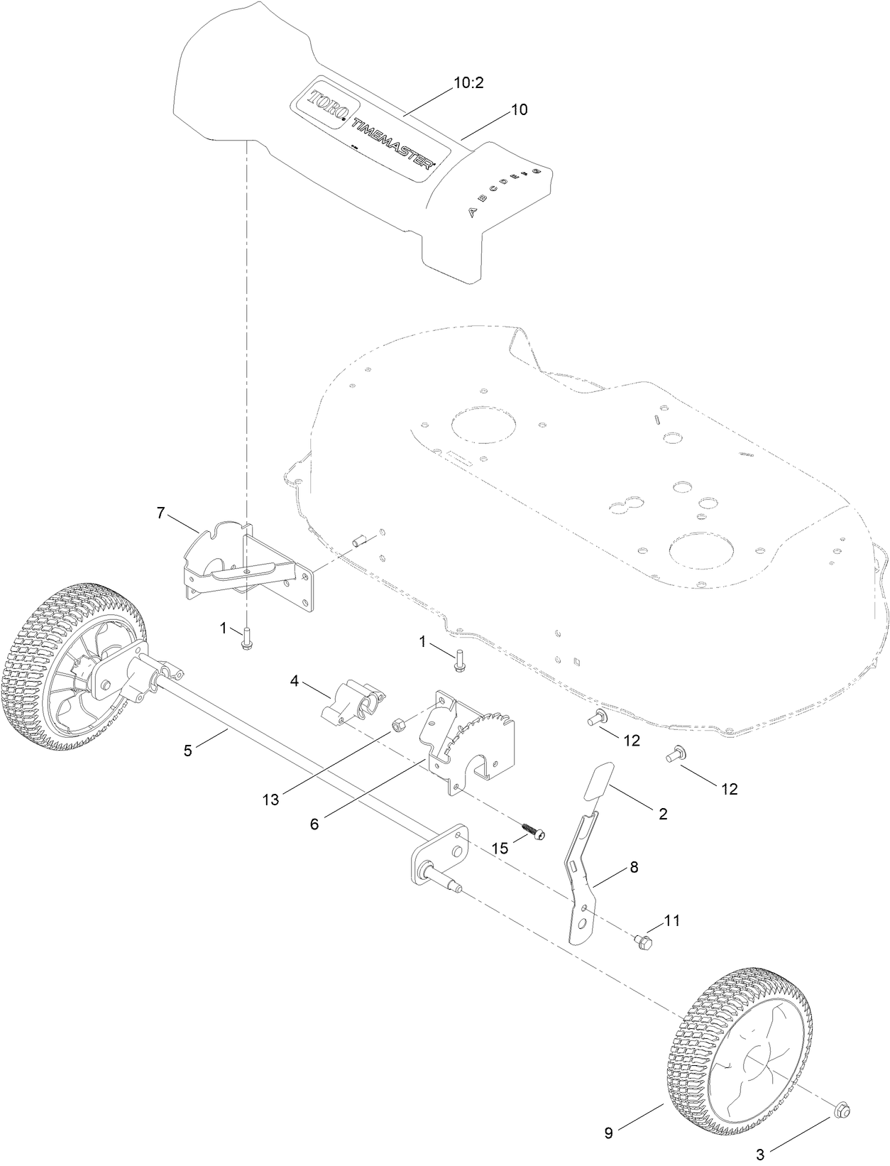 Front Wheel and Height-of-Cut Assembly