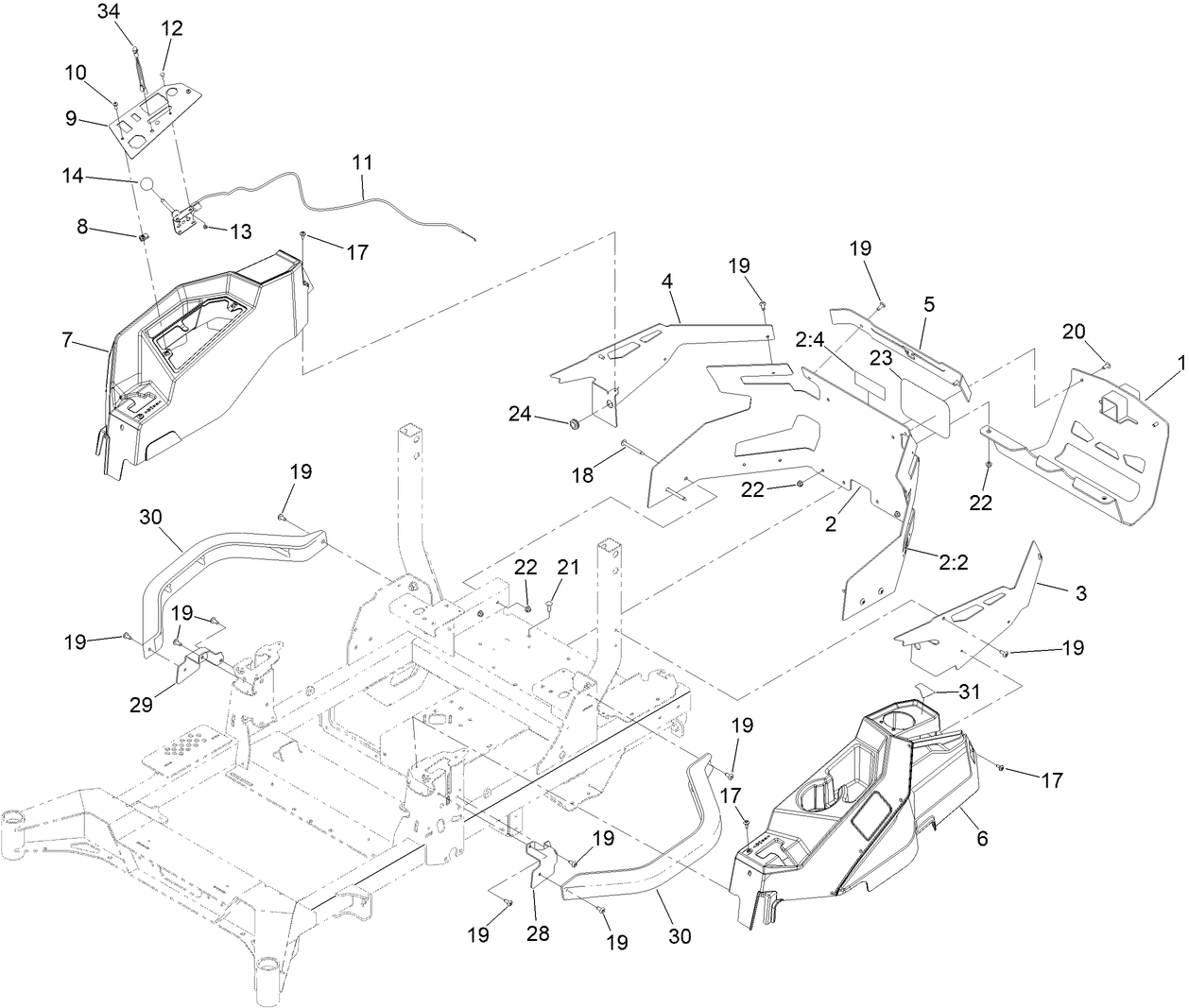 Throttle and Guards Assembly