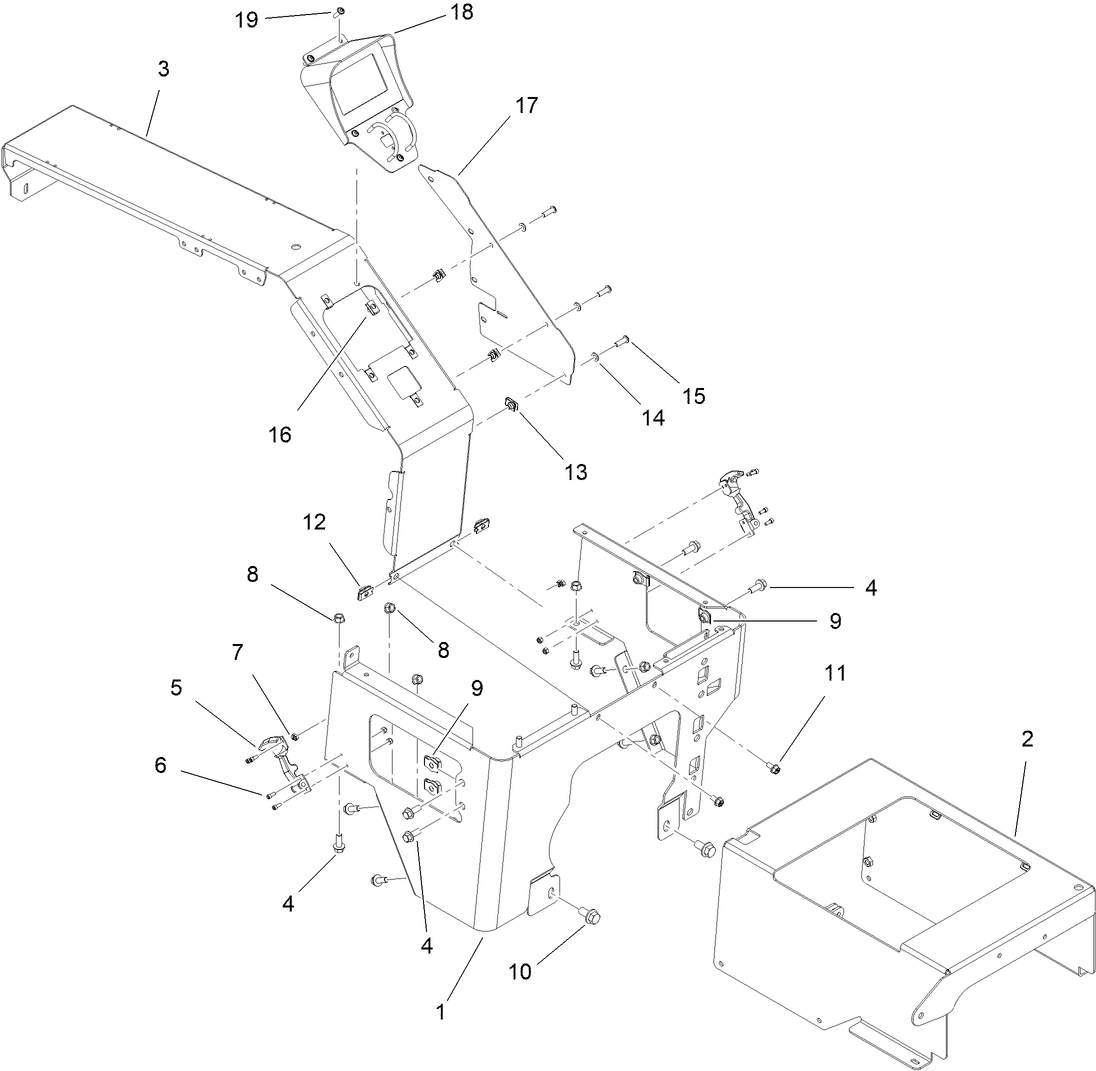 Center Console and Seat Support Assembly