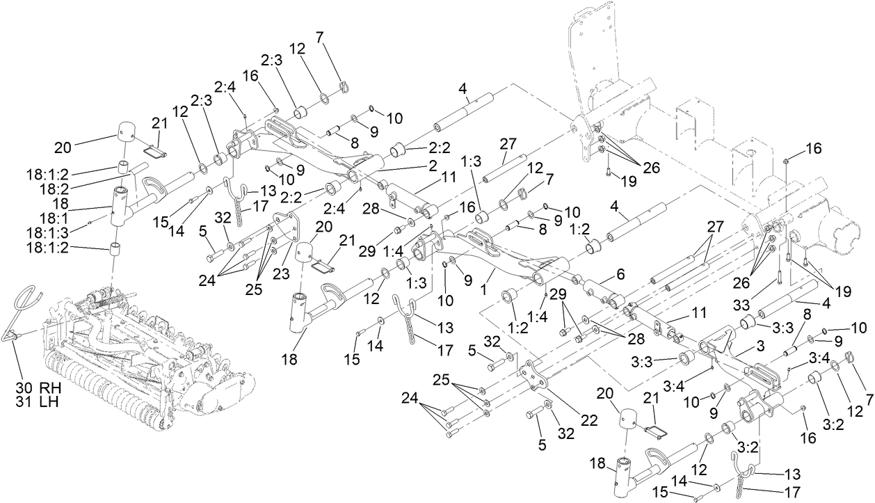 No. 1, No. 4 and No. 5 Lift Arm Assembly