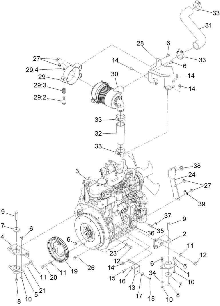 Engine and Air Cleaner Assembly