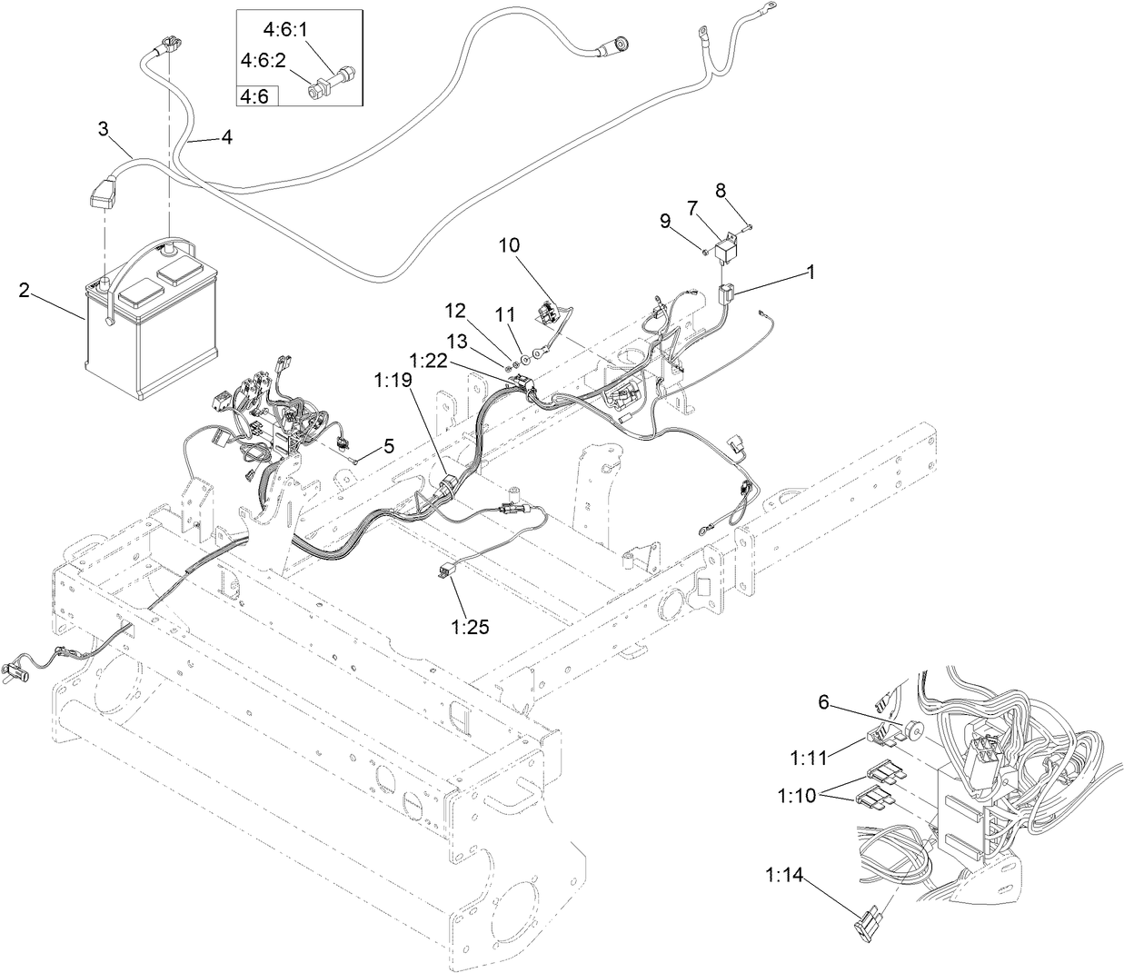 Wire Harness and Battery Assembly