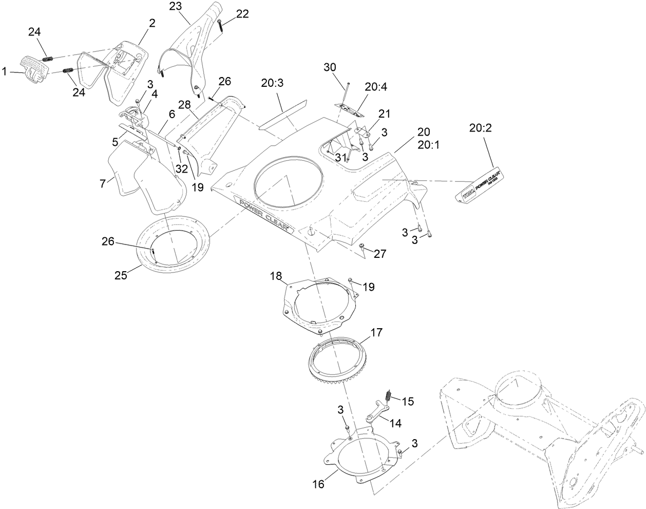 Shroud and Chute Assembly