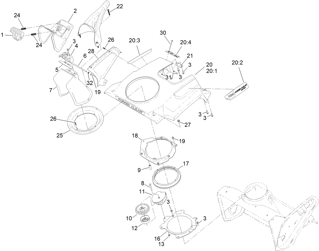 Shroud and Chute Assembly