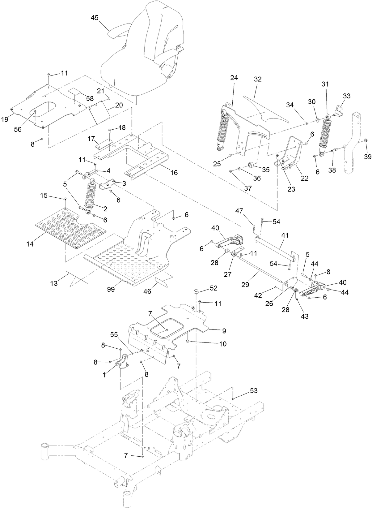 Suspension Platform and Seat Assembly