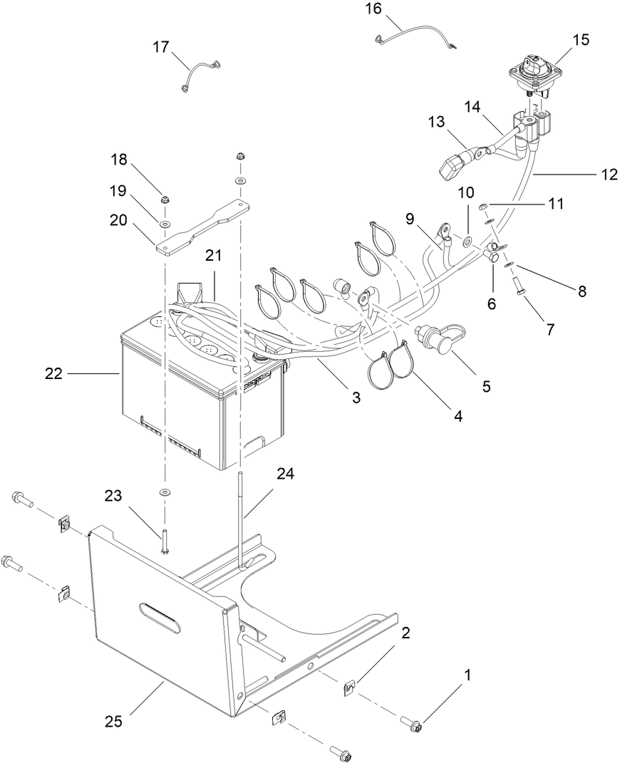 Battery and Cable Assembly