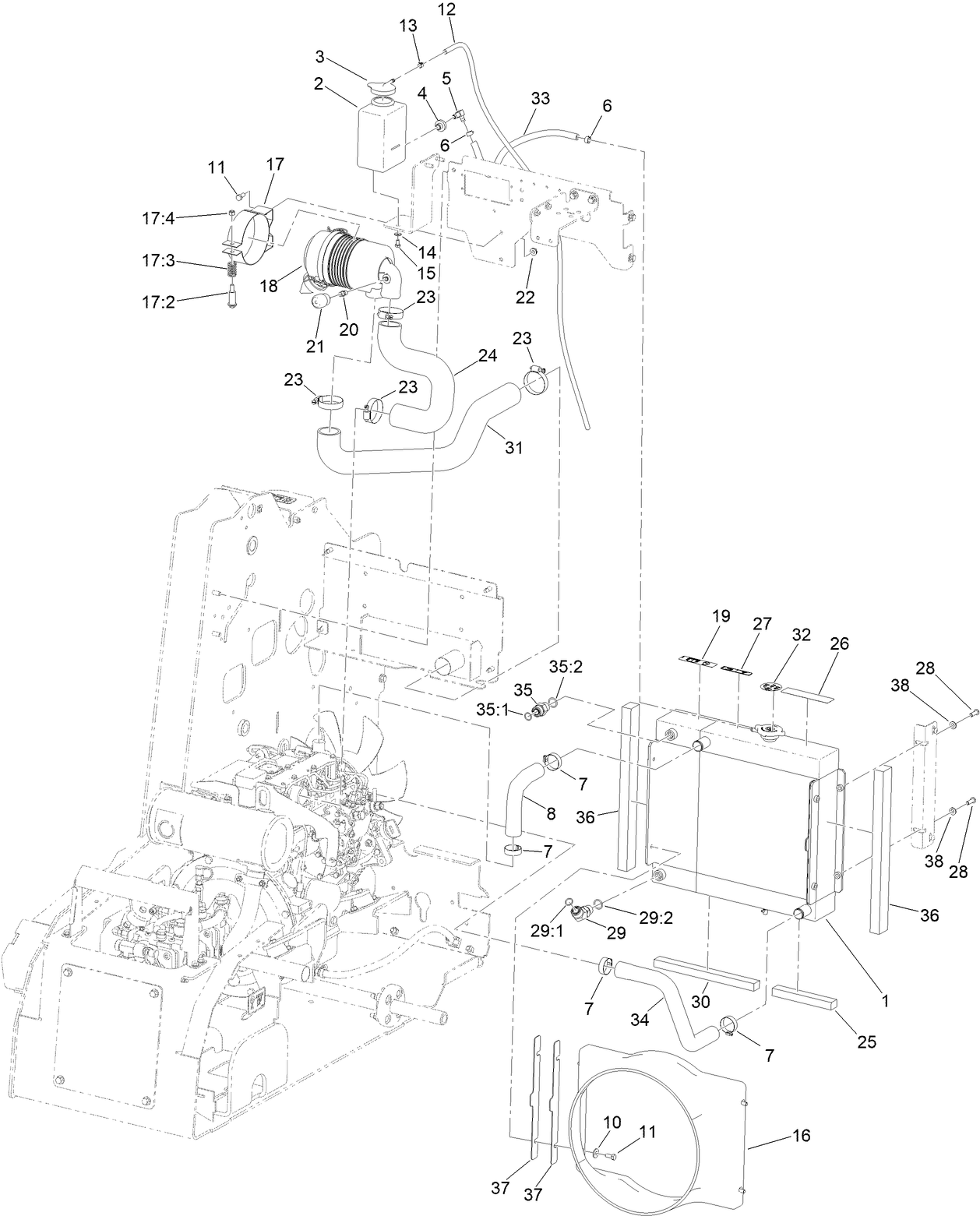 Radiator and Air Cleaner Assembly