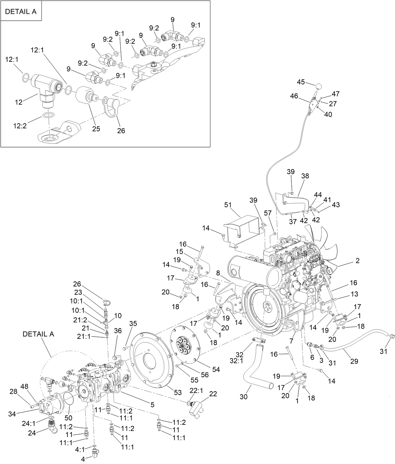 Engine and Pump Assembly