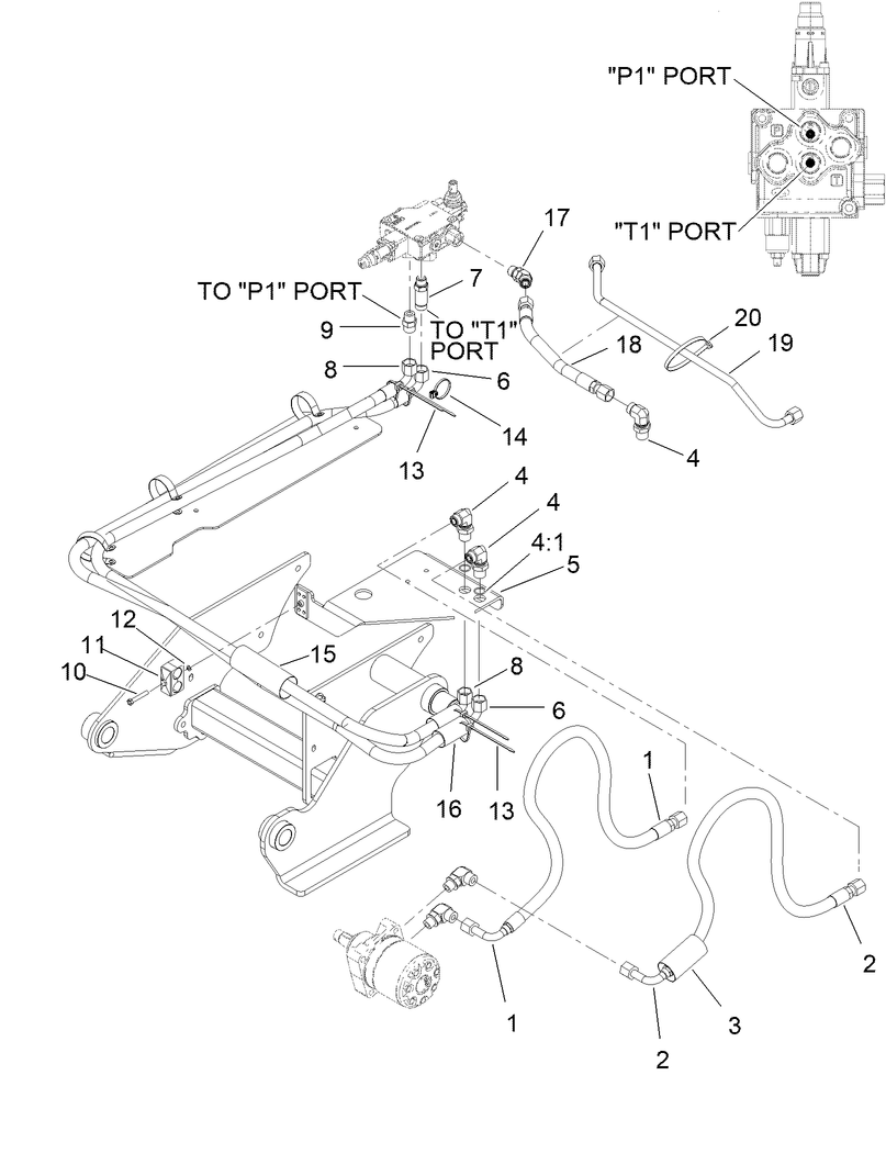 Trencher Hydraulics Assembly