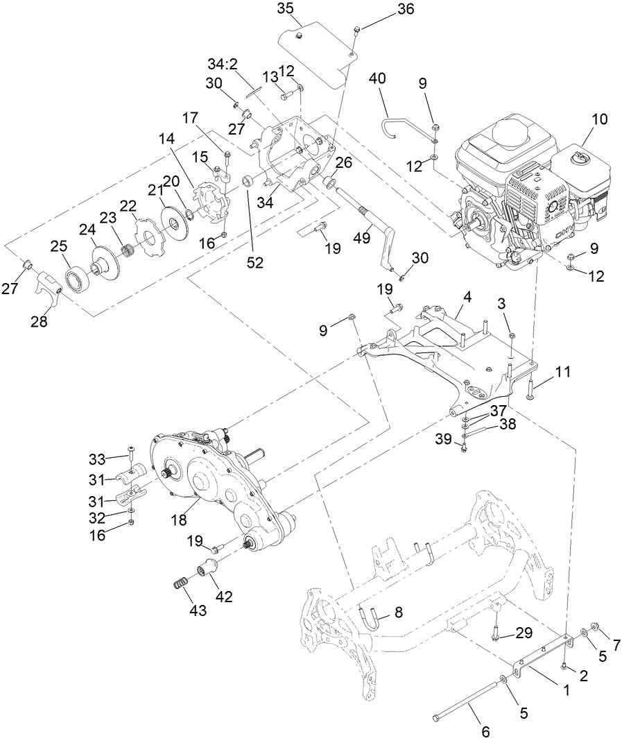 Transmission and Engine Assembly