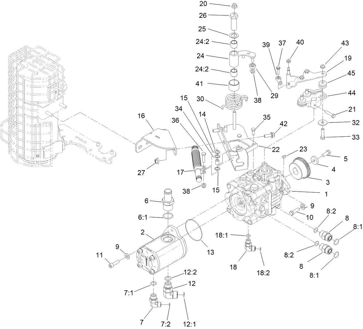 Hydrostat and Gear Pump Drive Assembly