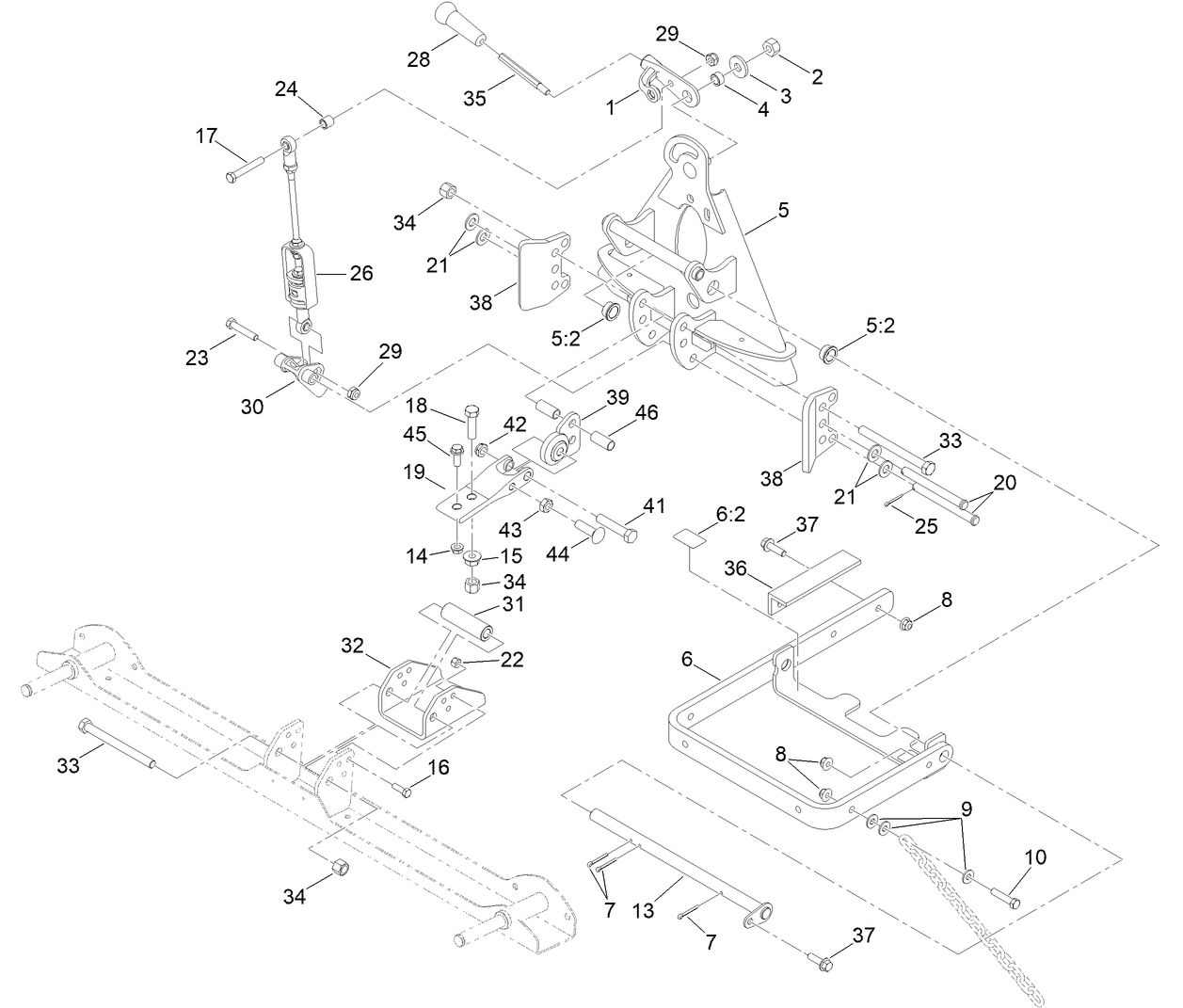 Adapter and Lift Arm Assembly