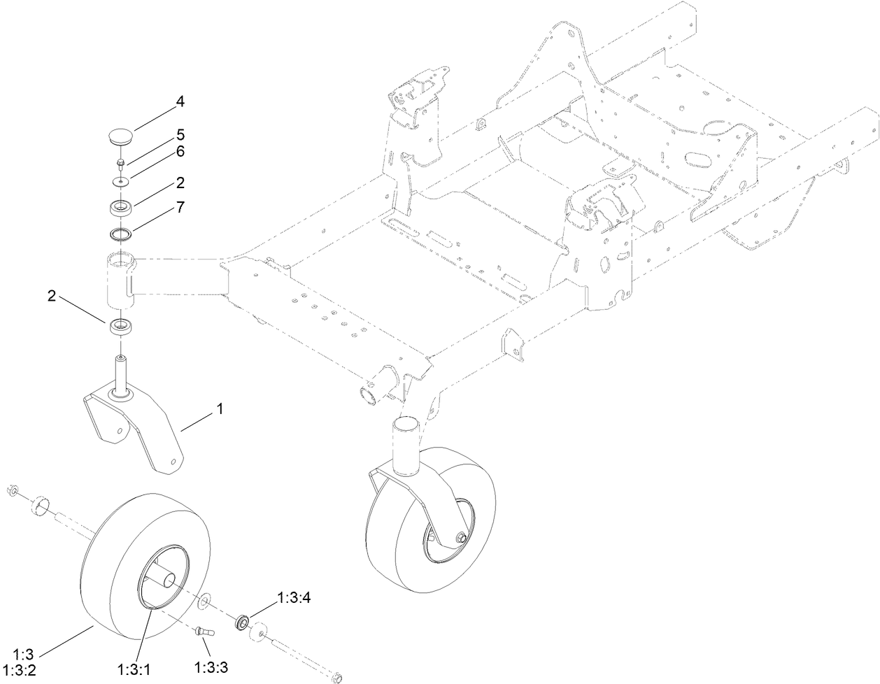 Front Caster Wheel Assembly