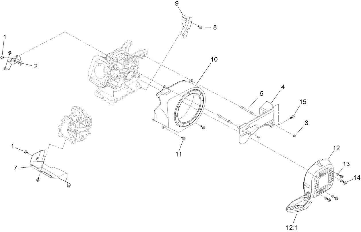Blower Housing and Shrouds Assembly