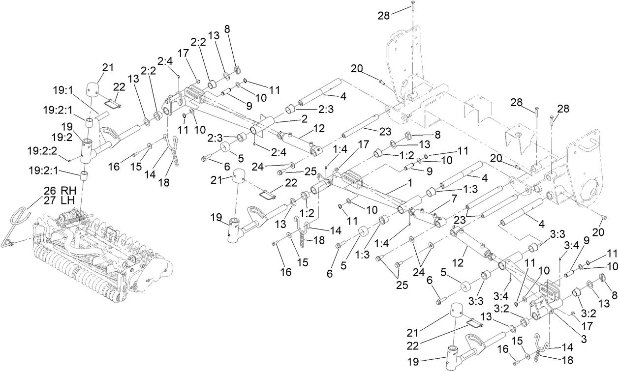 No. 1, No. 4 and No. 5 Lift Arm Assembly