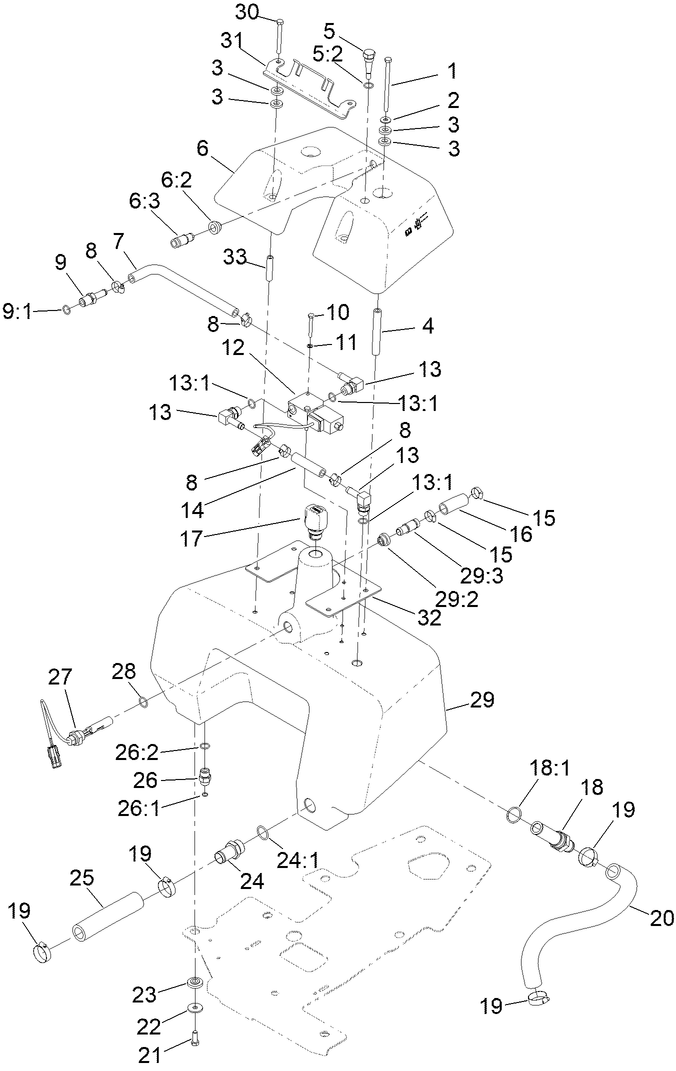 Hydraulic Reservoir and Leak Detector Assembly