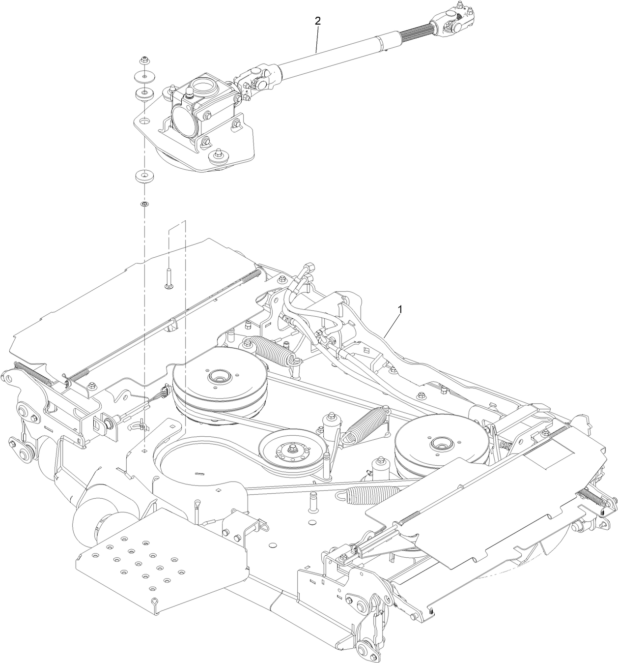Center Deck, Gearbox and Driveshaft Assembly