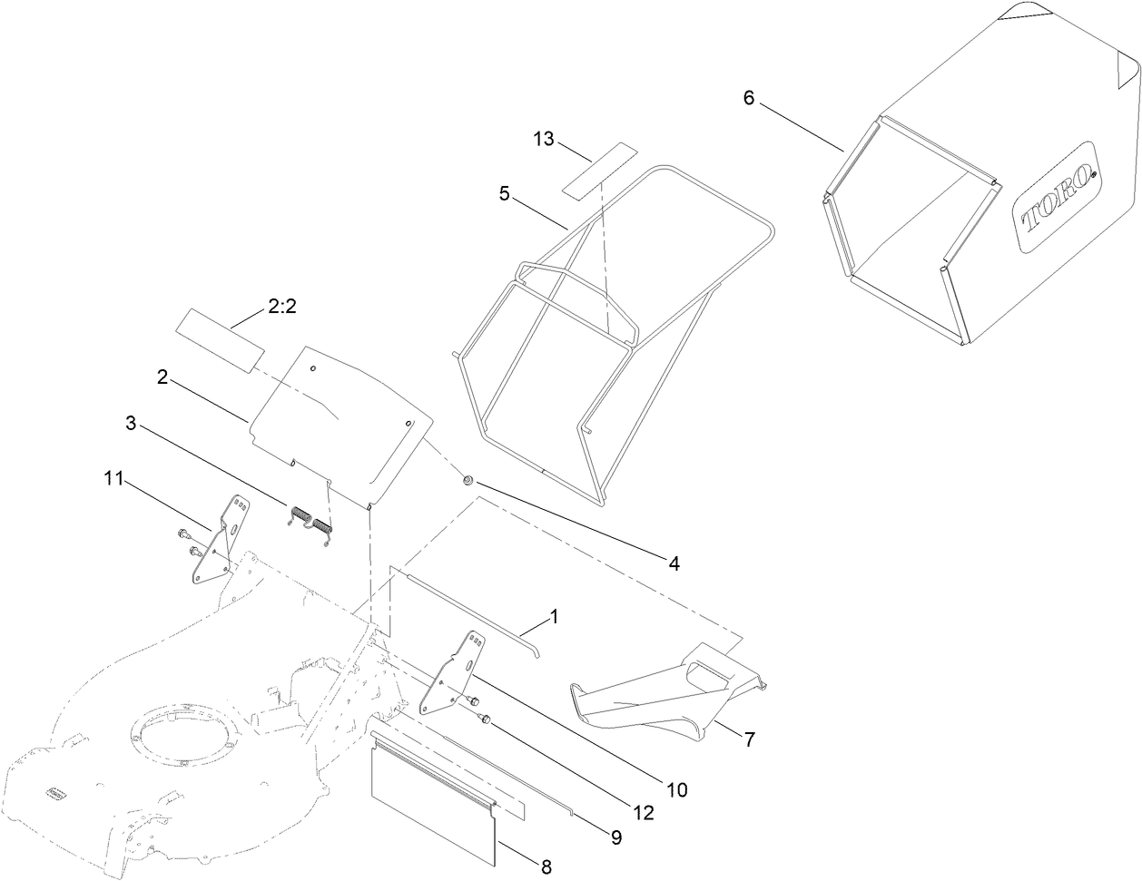 Mulch Plug and Grass Bag Assembly