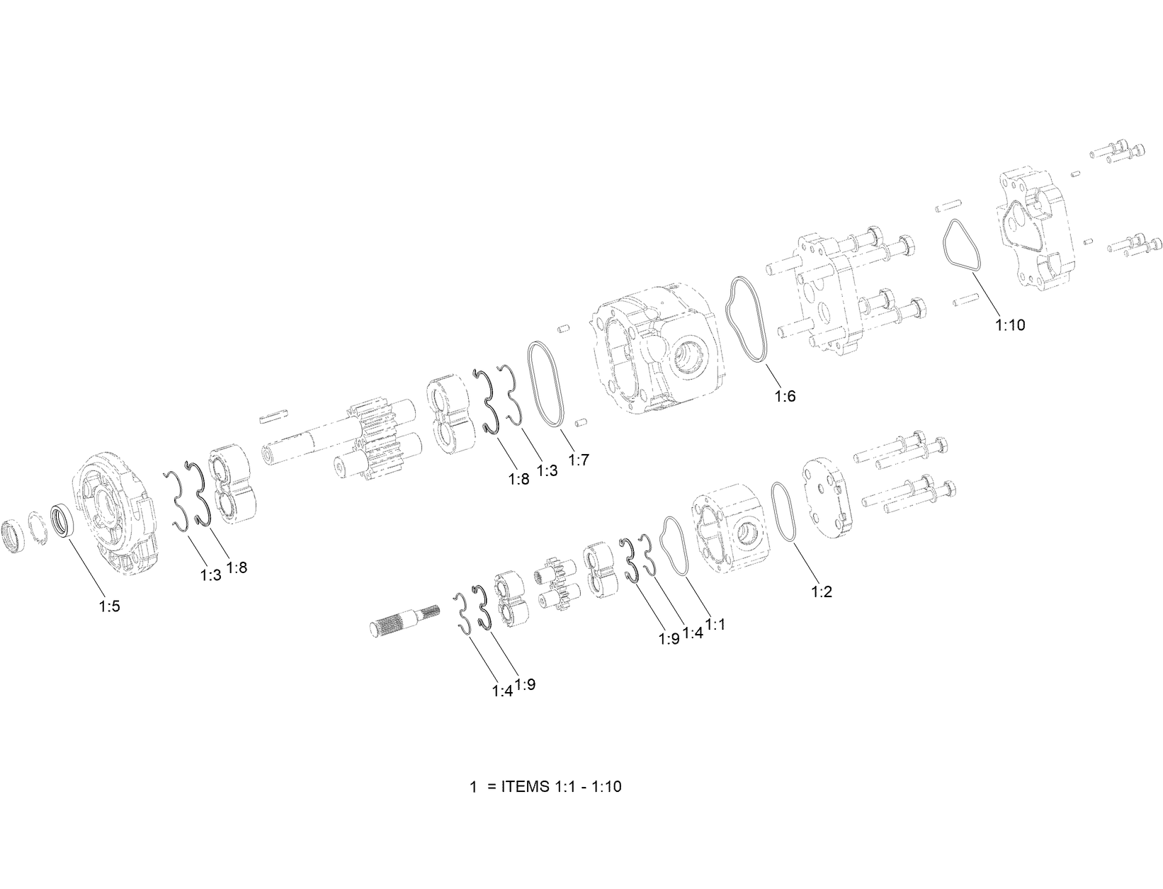 Hydraulic Gear Pump Assembly No. 121-1952