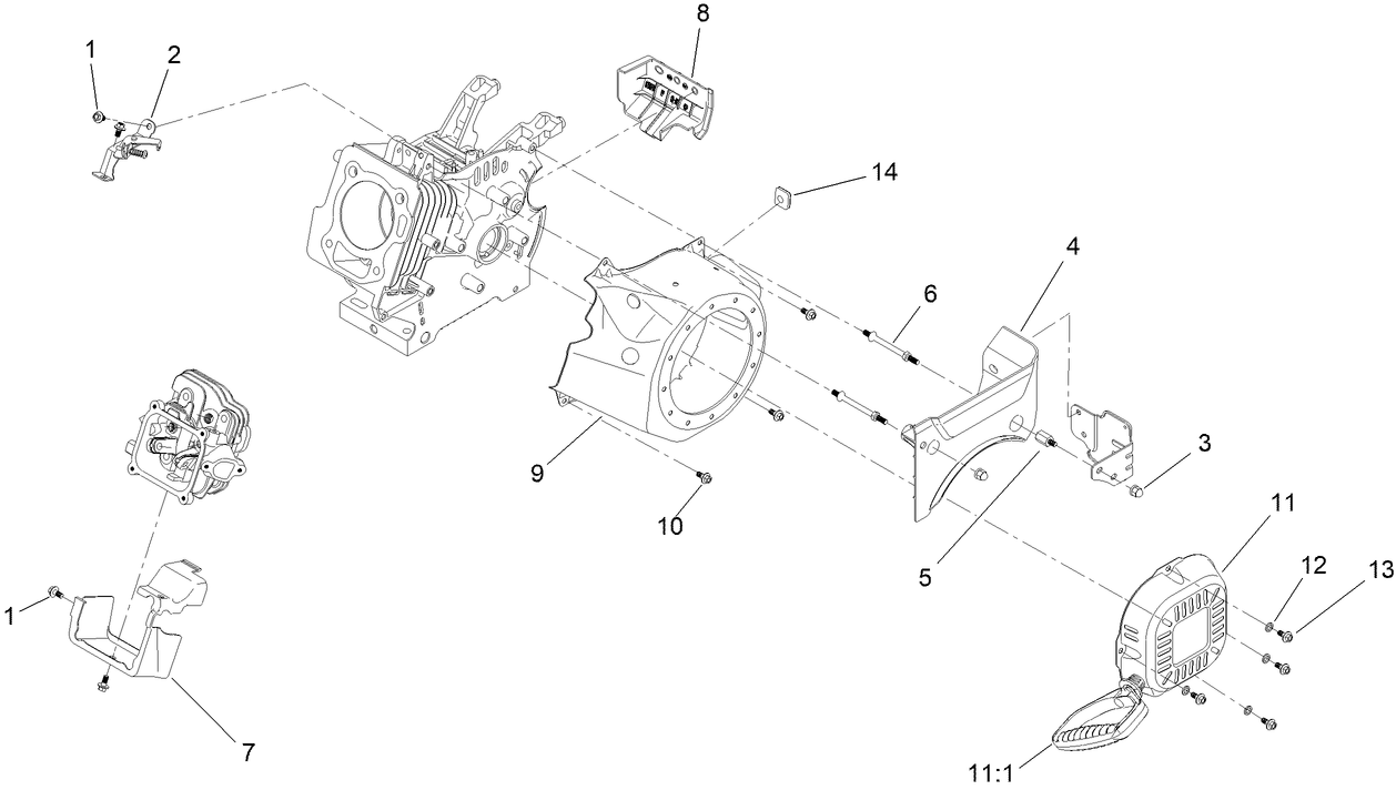 Blower Housing and Shrouds Assembly