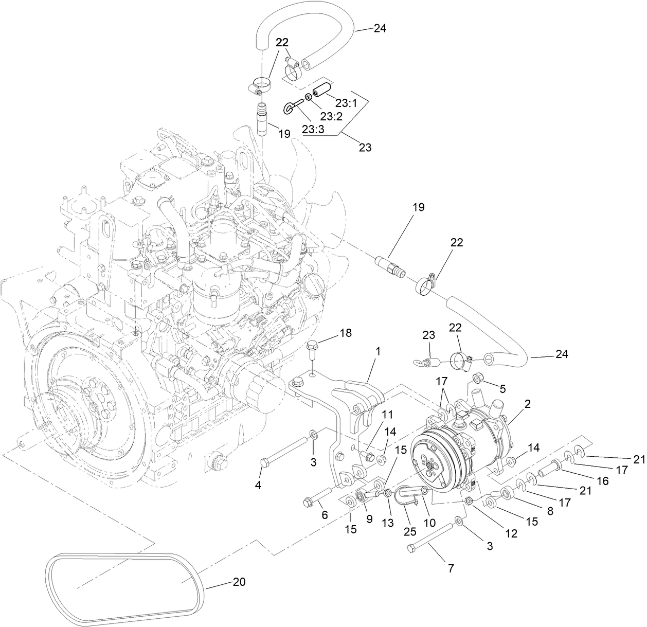 Compressor and Belt Assembly