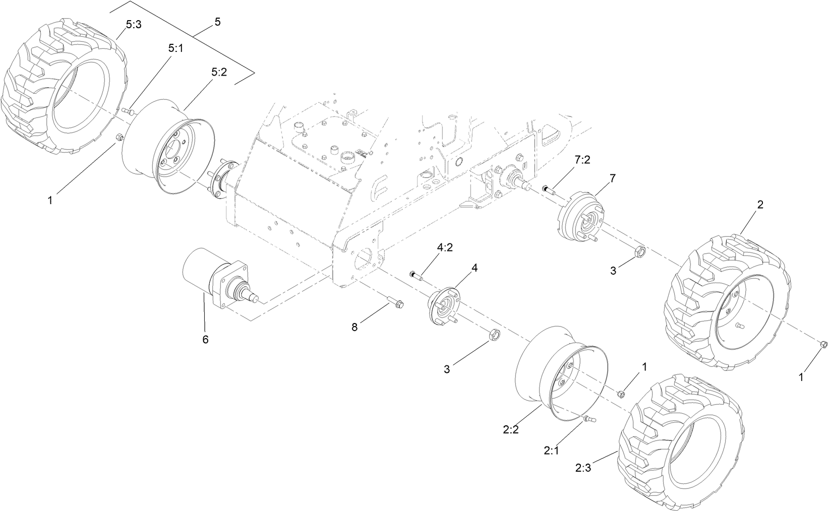 Wheel and Hydraulic Motor Assembly