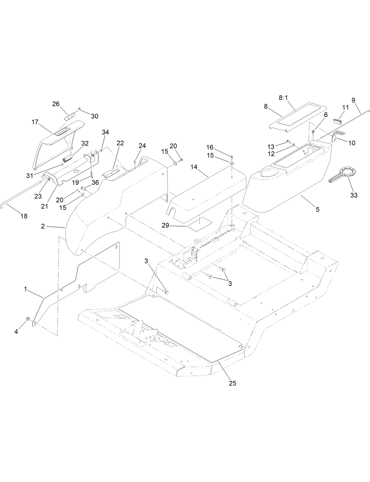 Fender, Tool Box and Cover Assembly