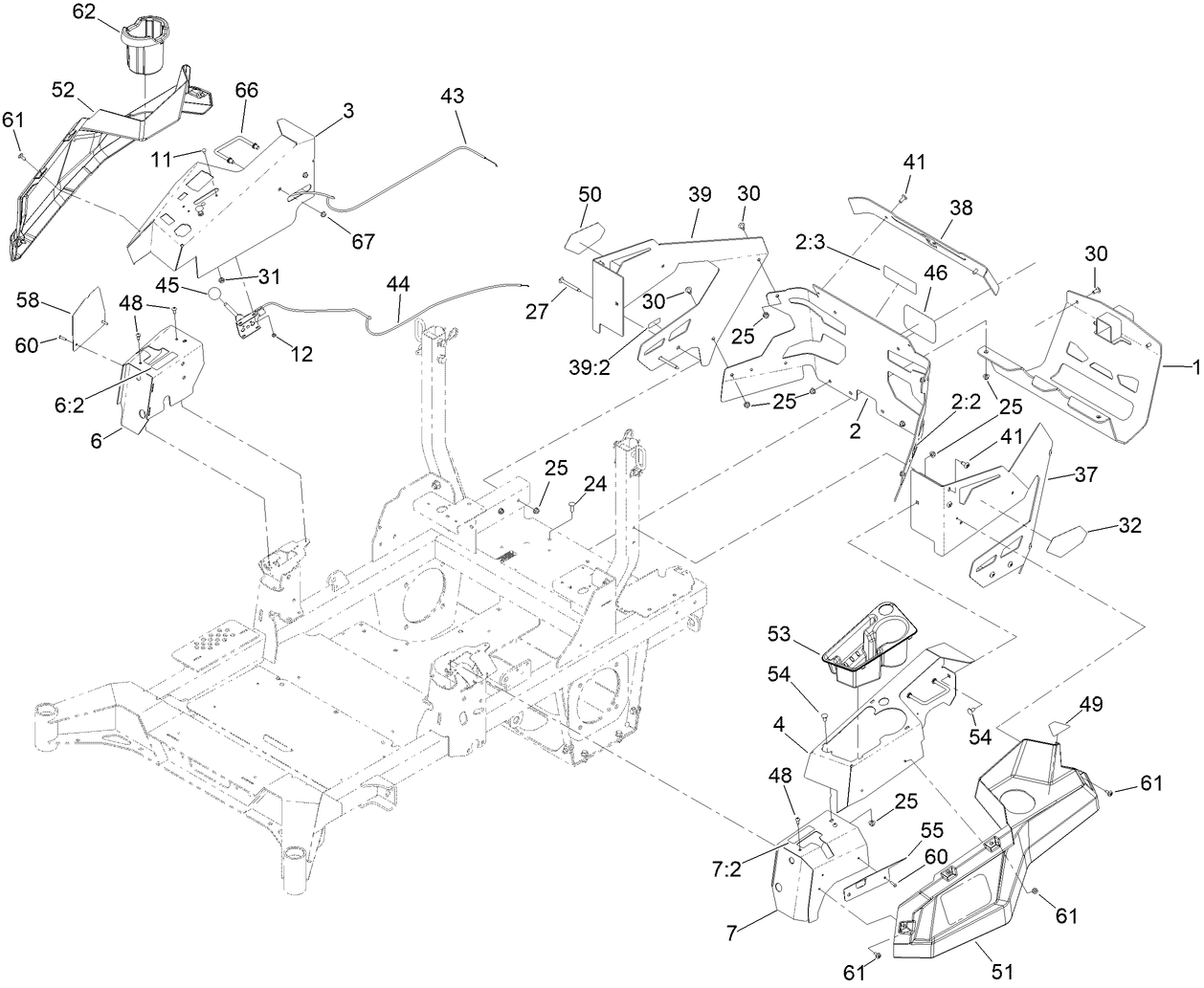 Throttle Cable and Guard Assembly