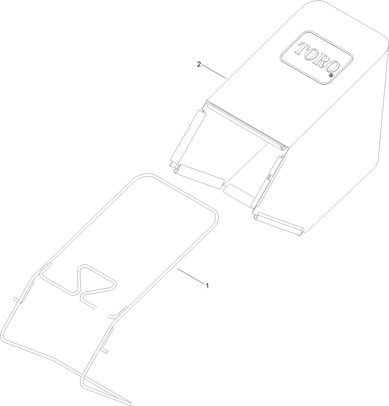 Grass Bag and Frame Assembly