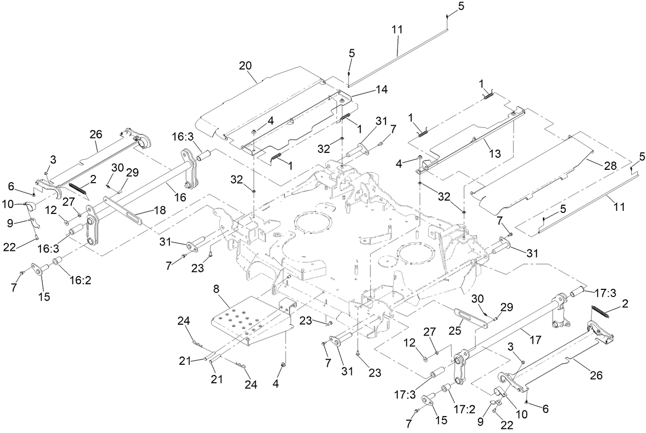 Center Deck Fold Assembly