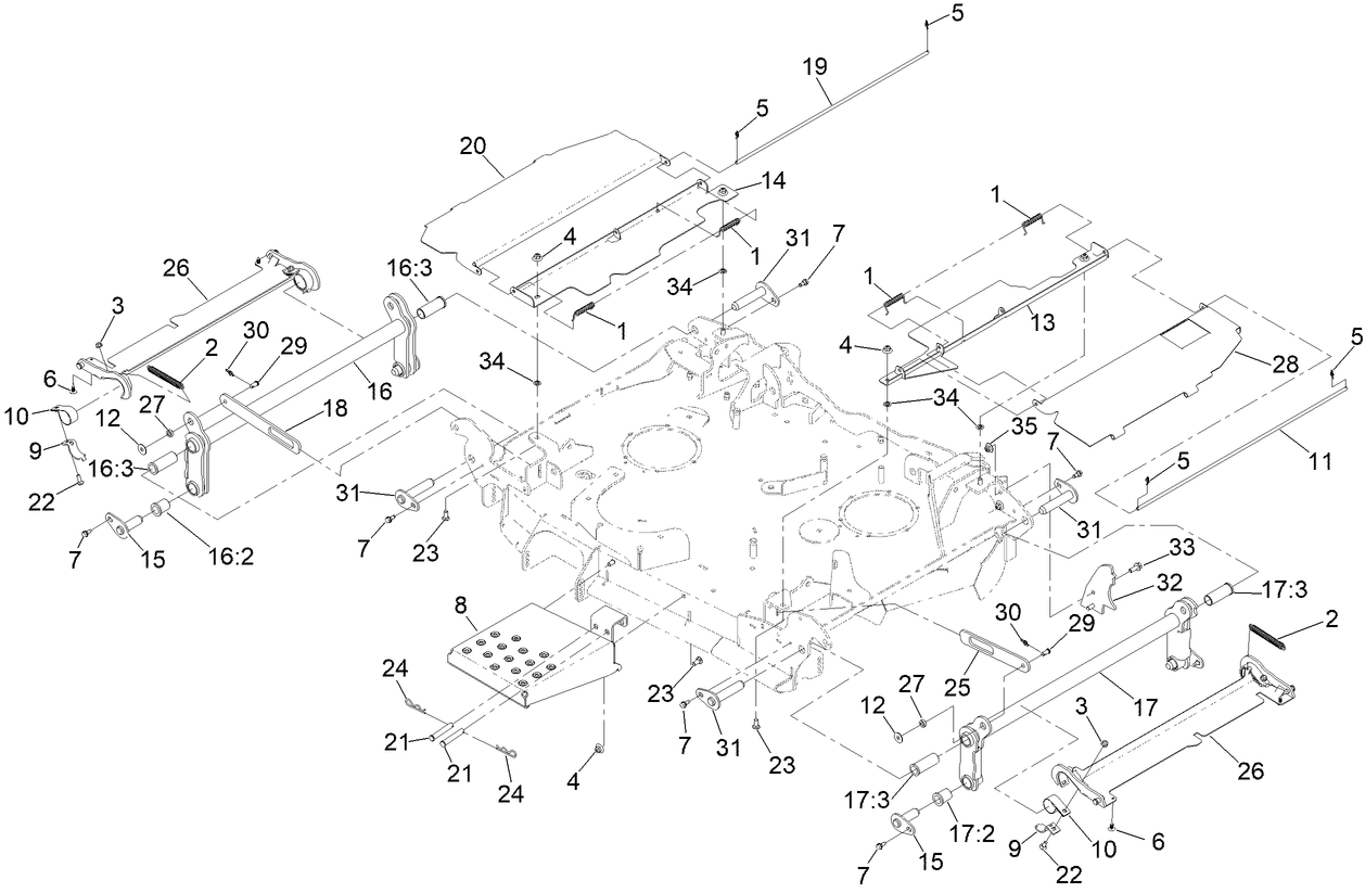 Center Deck Cover and Torsion Assembly