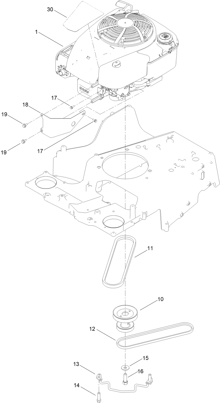 Engine and Belt Assembly