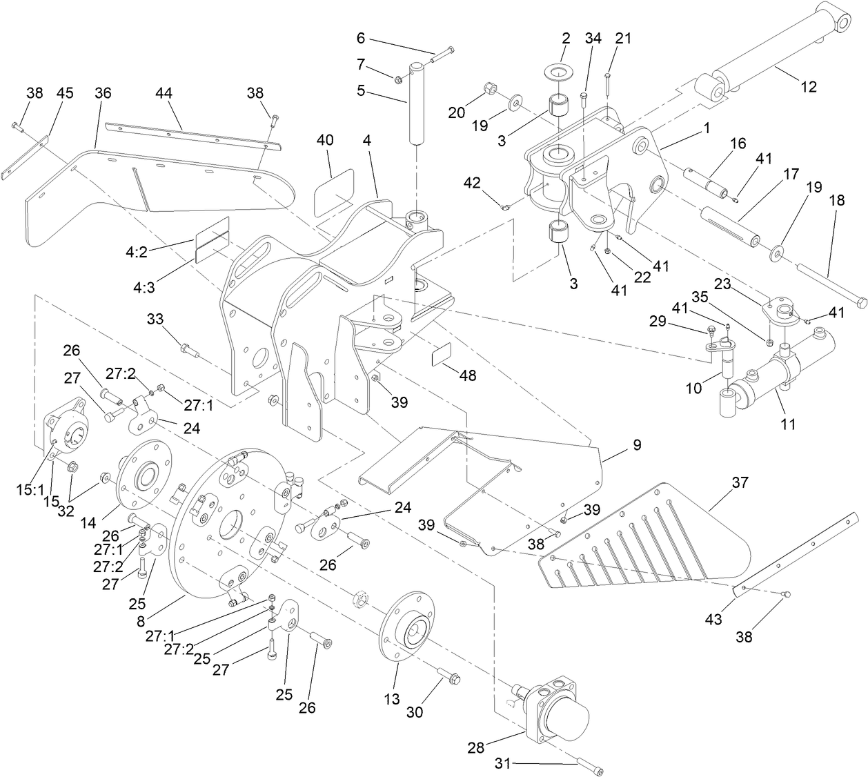 Frame and Cutter Wheel Assembly