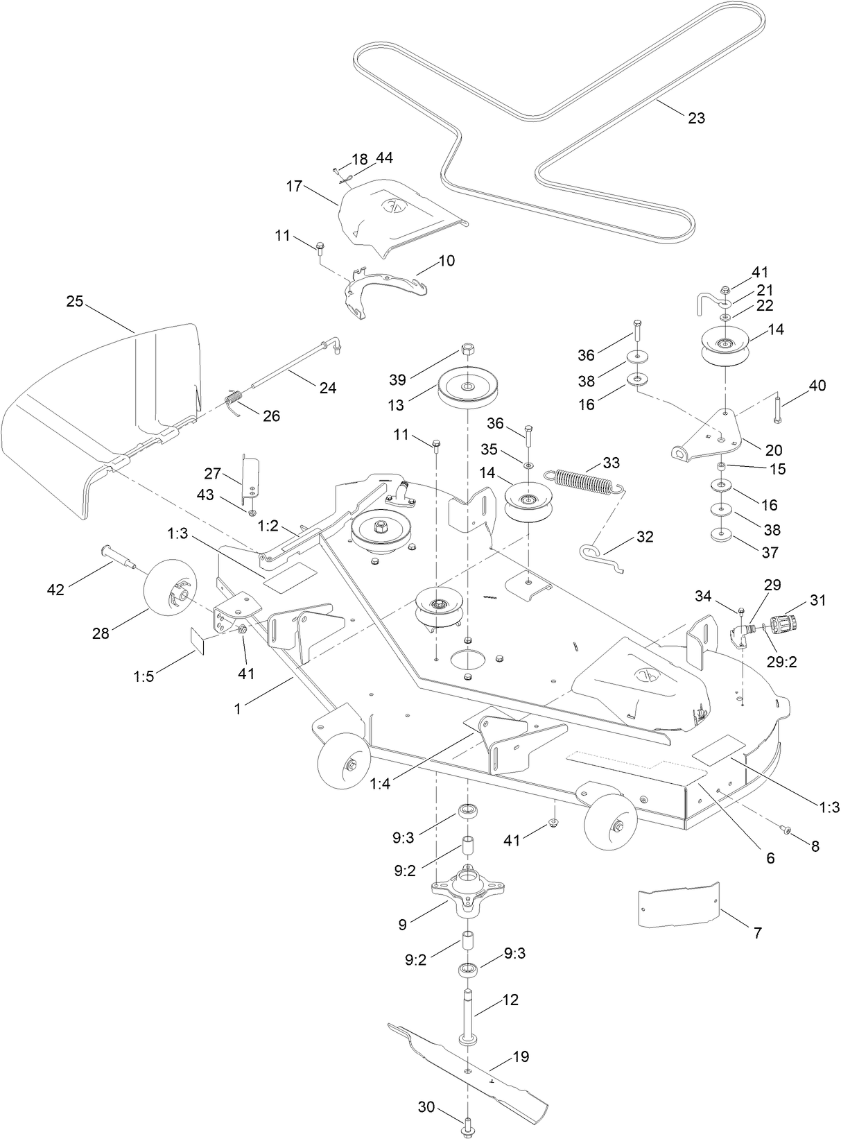 54in Deck and Decal Assembly