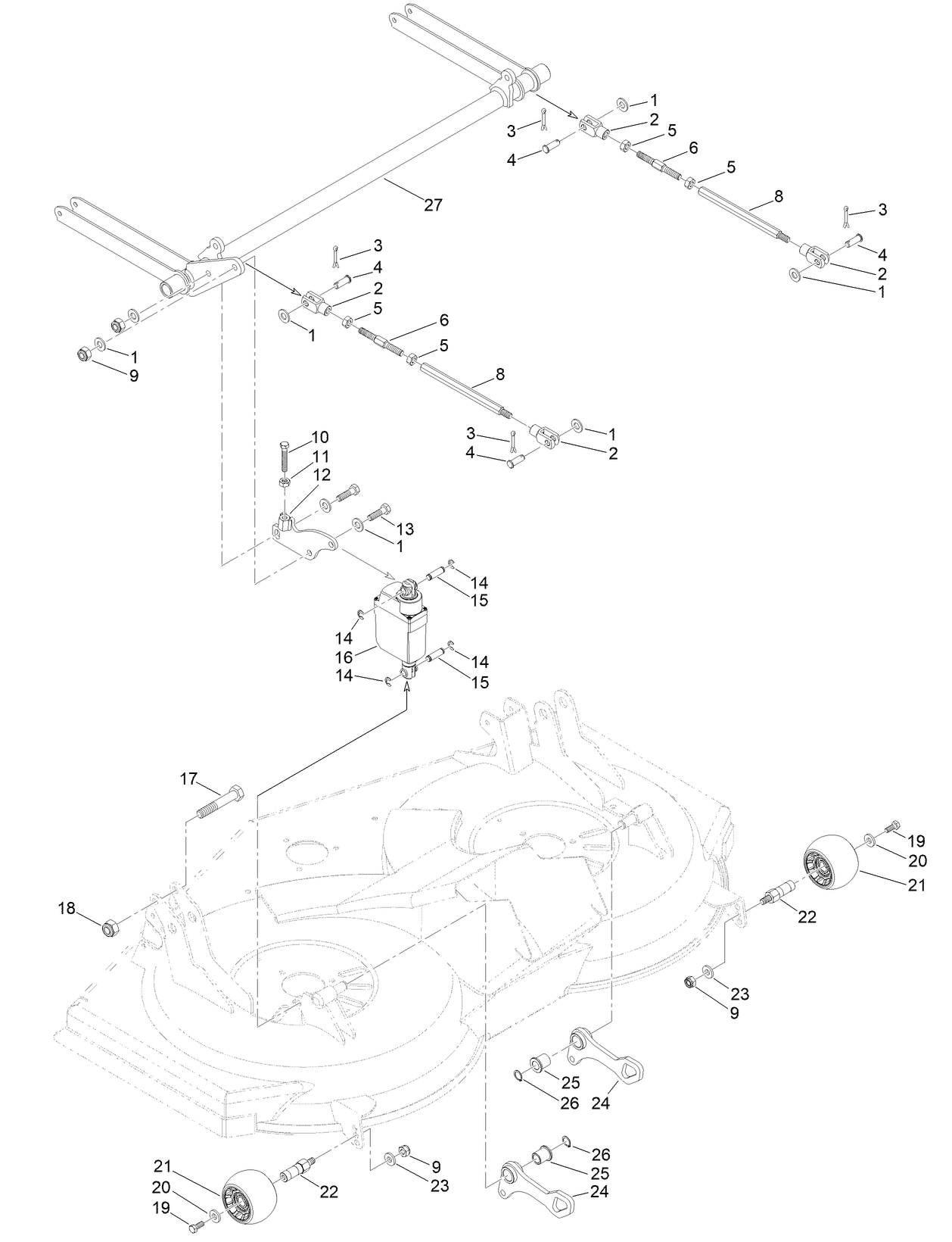 Cutting Deck Anti-Scalp Assembly