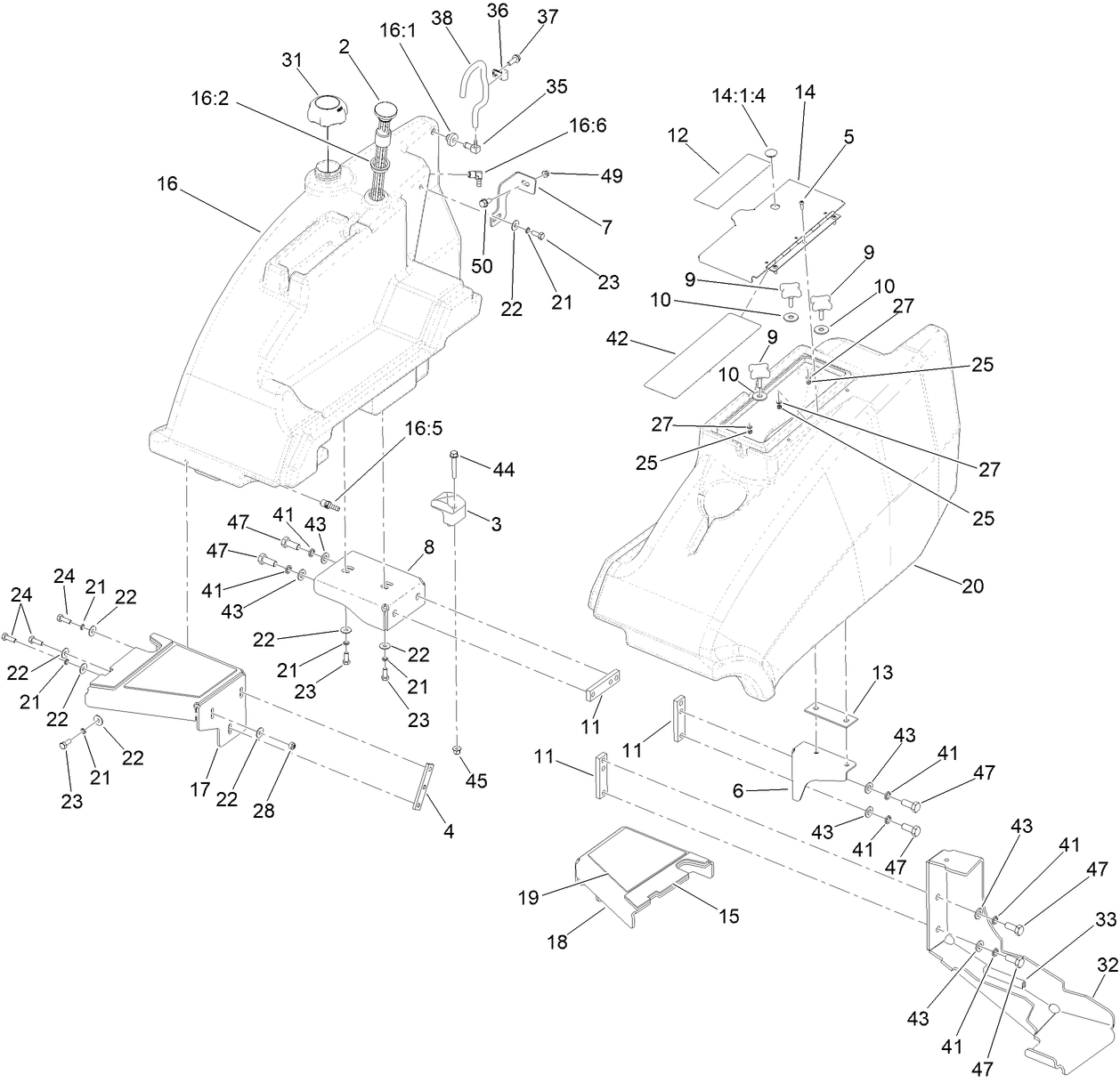 Fuel Tank and Storage Pod Assembly