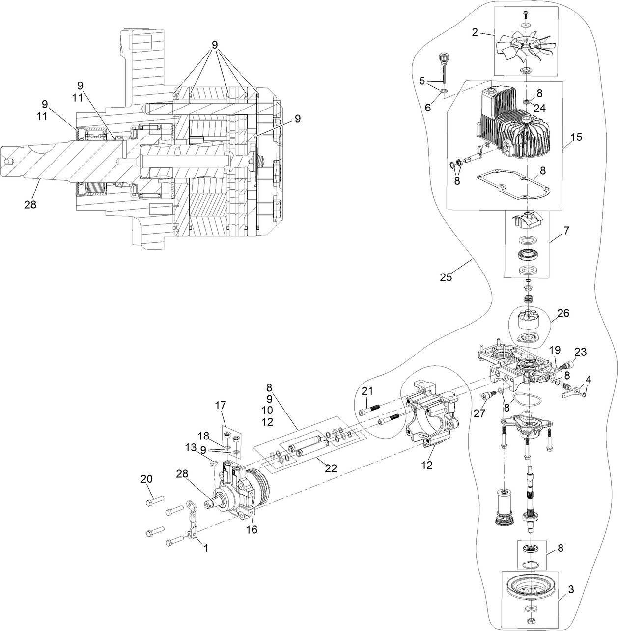LH Hydro Assembly No. 135-7909