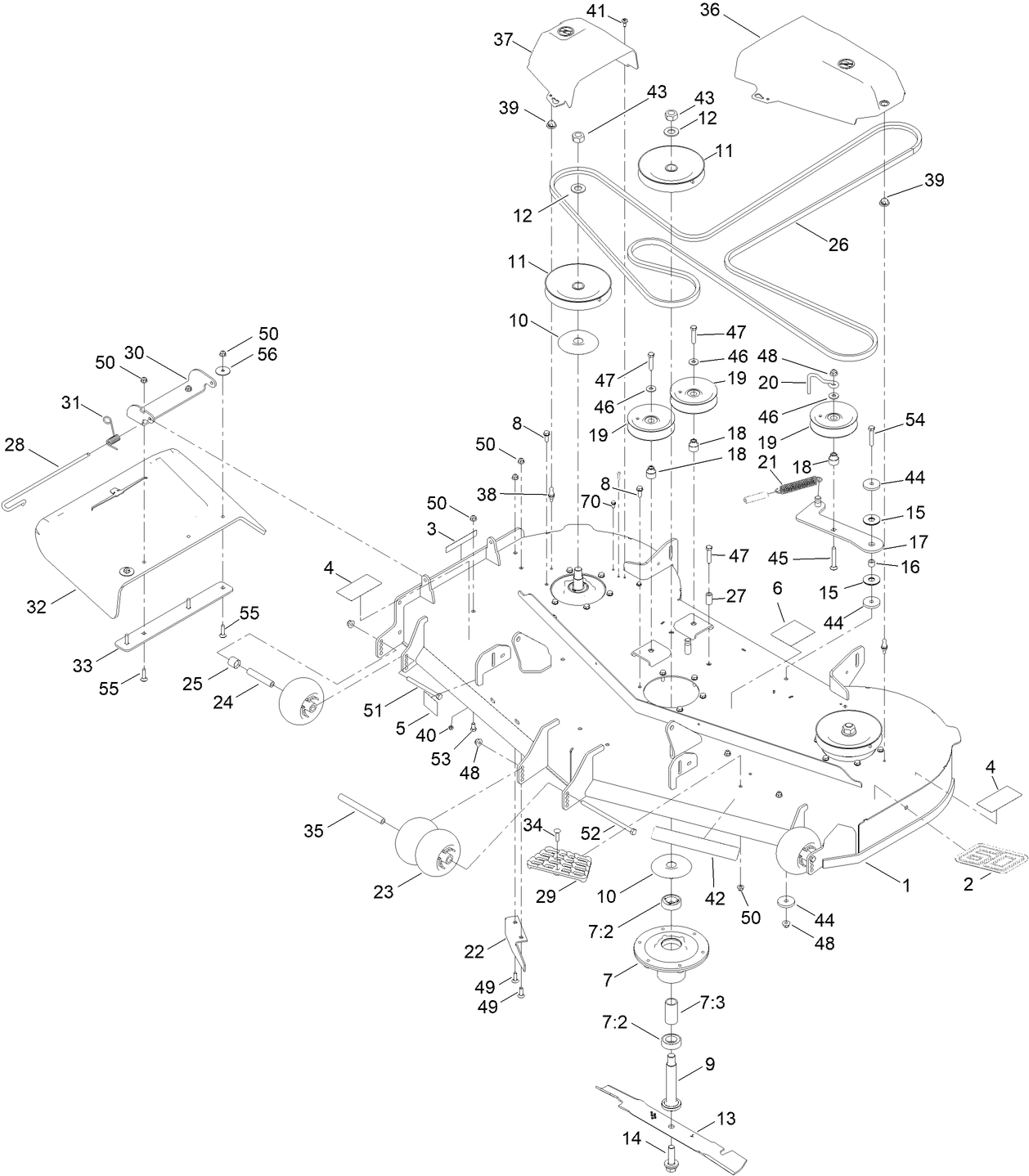 60in Deck and Decal Assembly