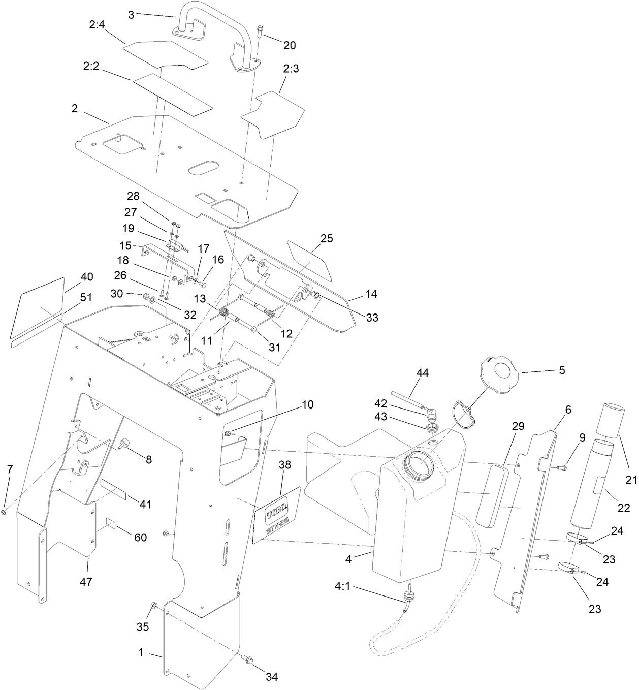 Tower and Fuel Tank Assembly