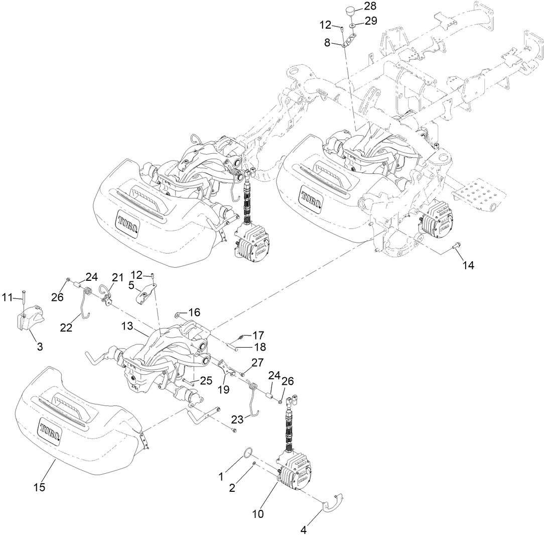 Suspension, Reel Motor and Basket Assembly